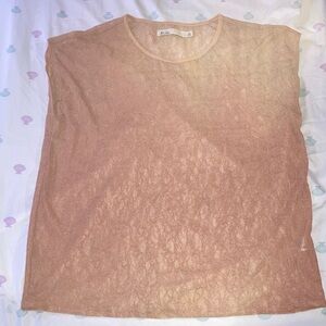 Hi-Line Elegant Sheer Top in Peach